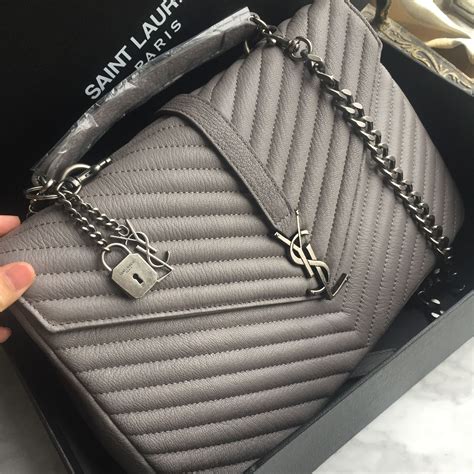 ysl college bag asphalt grey